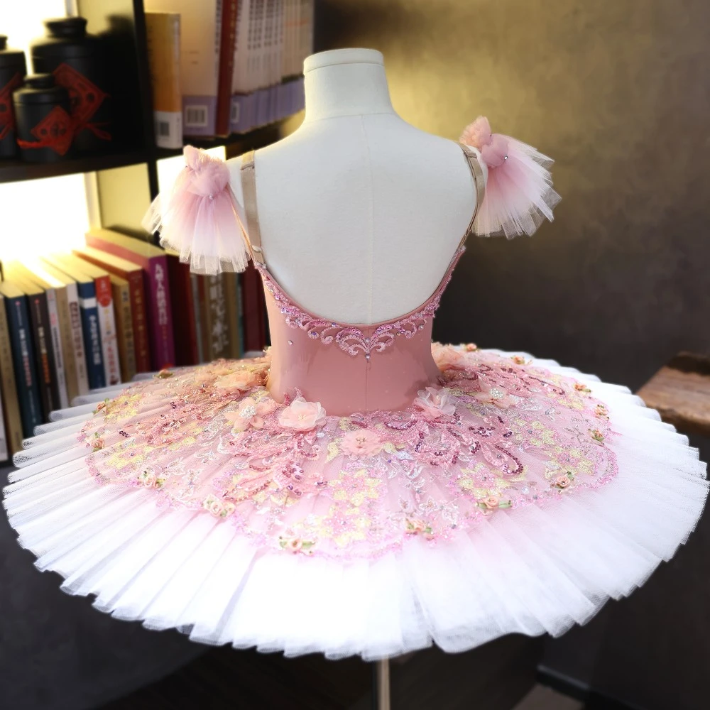 Rosa Blumen handgemachte Ballett Platte Tutu