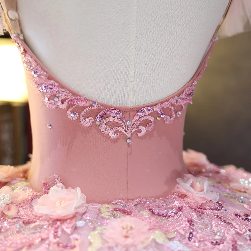 Rosa Blumen handgemachte Ballett Platte Tutu