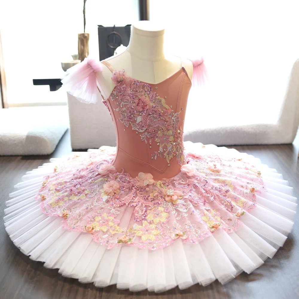 Rosa Blumen handgemachte Ballett Platte Tutu