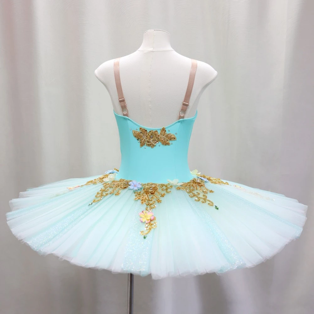 Ballett-Tutu-Kleid mit 3D-Blumenverzierung | Gelb/Rosa/T&uuml;rkis-Optionen &ndash; BLT1723
