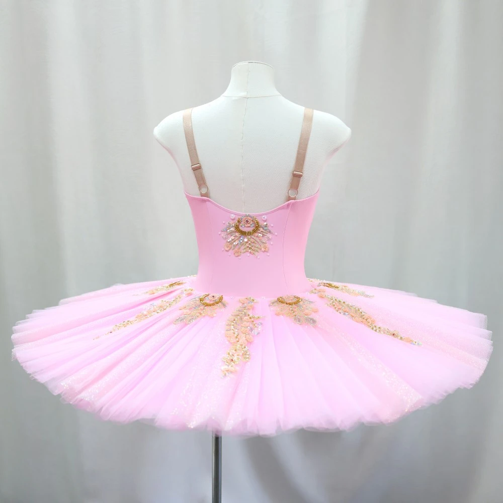 Ballett-Tutu-Kleid mit Blumenverzierung | Rot/Rosa/Gelb-Optionen | Kinder- und Erwachsenengr&ouml;&szlig;en &ndash; B