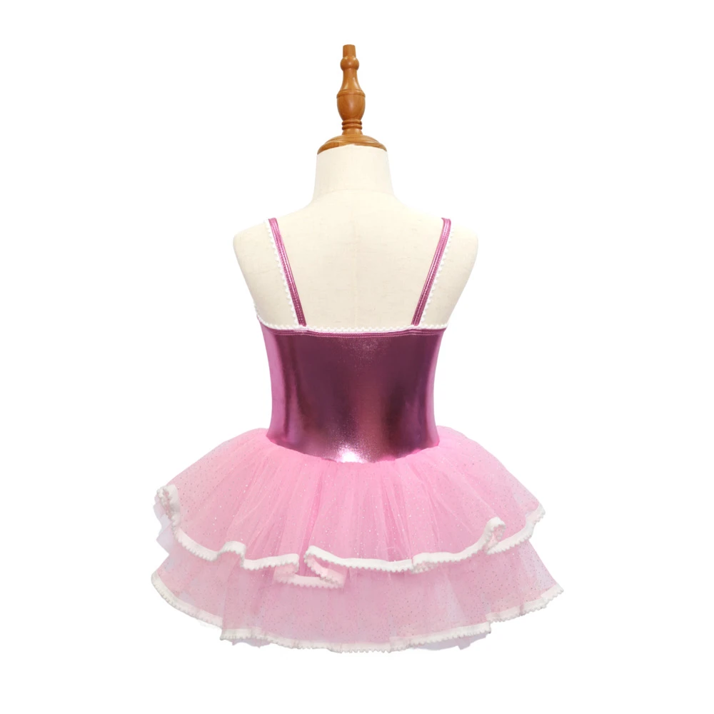 Rosa Jazz-Tanz-Tutu-Trikot mit Schleife-JSP009