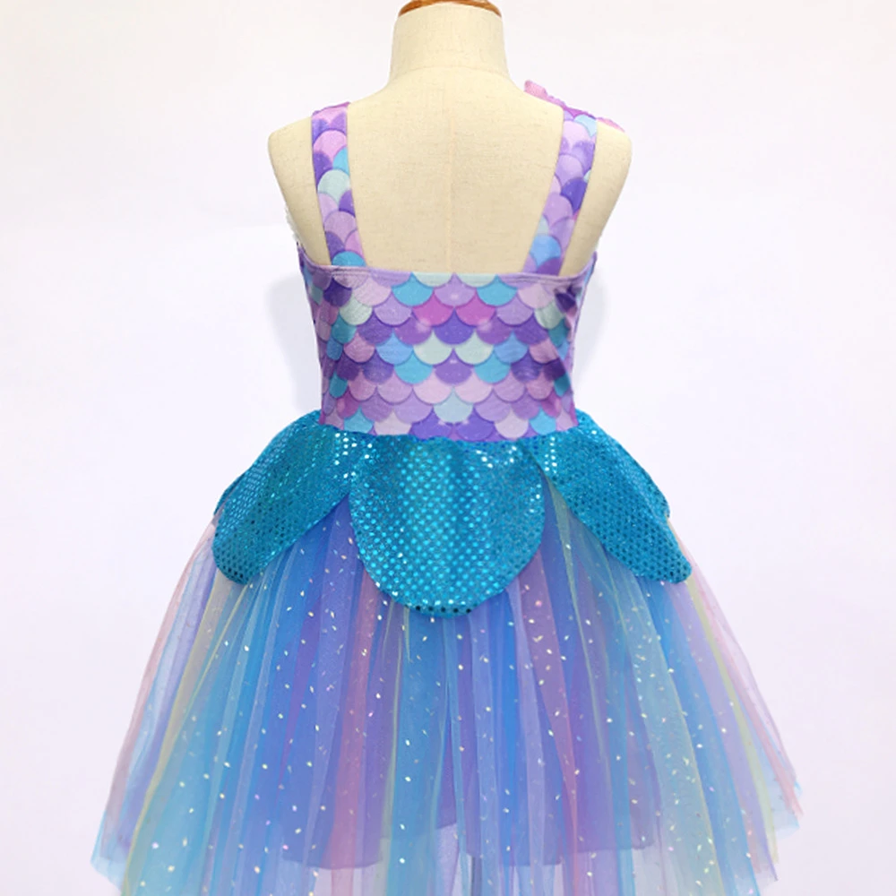 M&auml;dchen-Tutu-Kleid im Meerjungfrauen-Stil, Glitzer-Ozean-Thema Dress-ALP0114