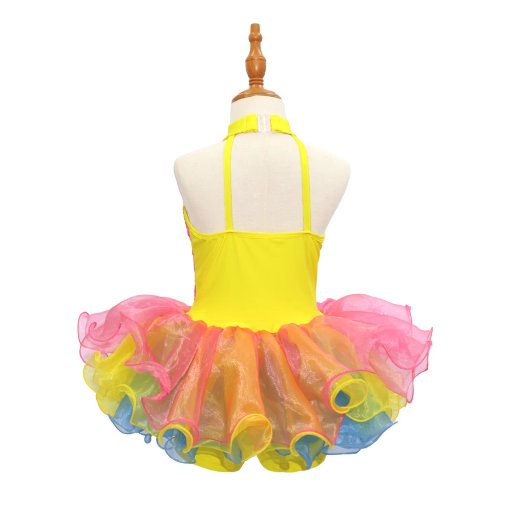 Regenbogen-Pailletten-Jazztanz-Kost&uuml;m f&uuml;r Kinder-JSP018