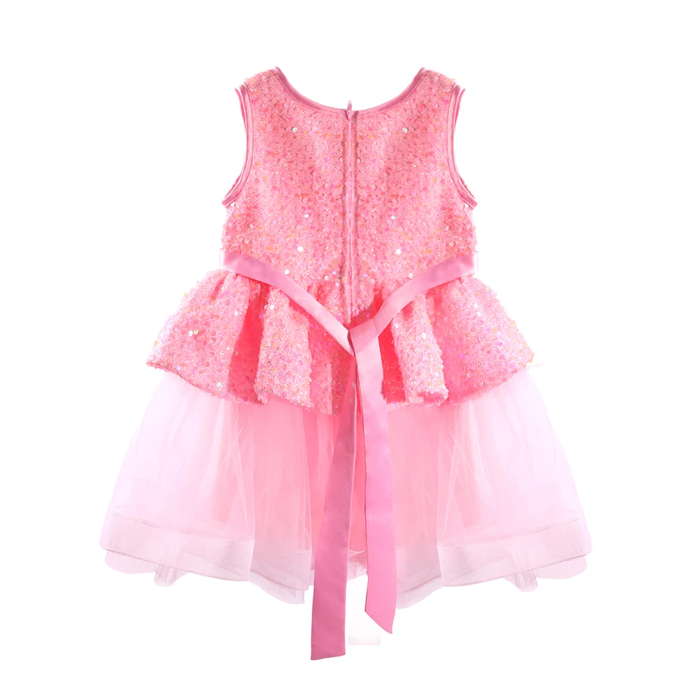 Rosa Pailletten-Prinzessin-Kleid f&uuml;r M&auml;dchen Kleid-XGZ8002