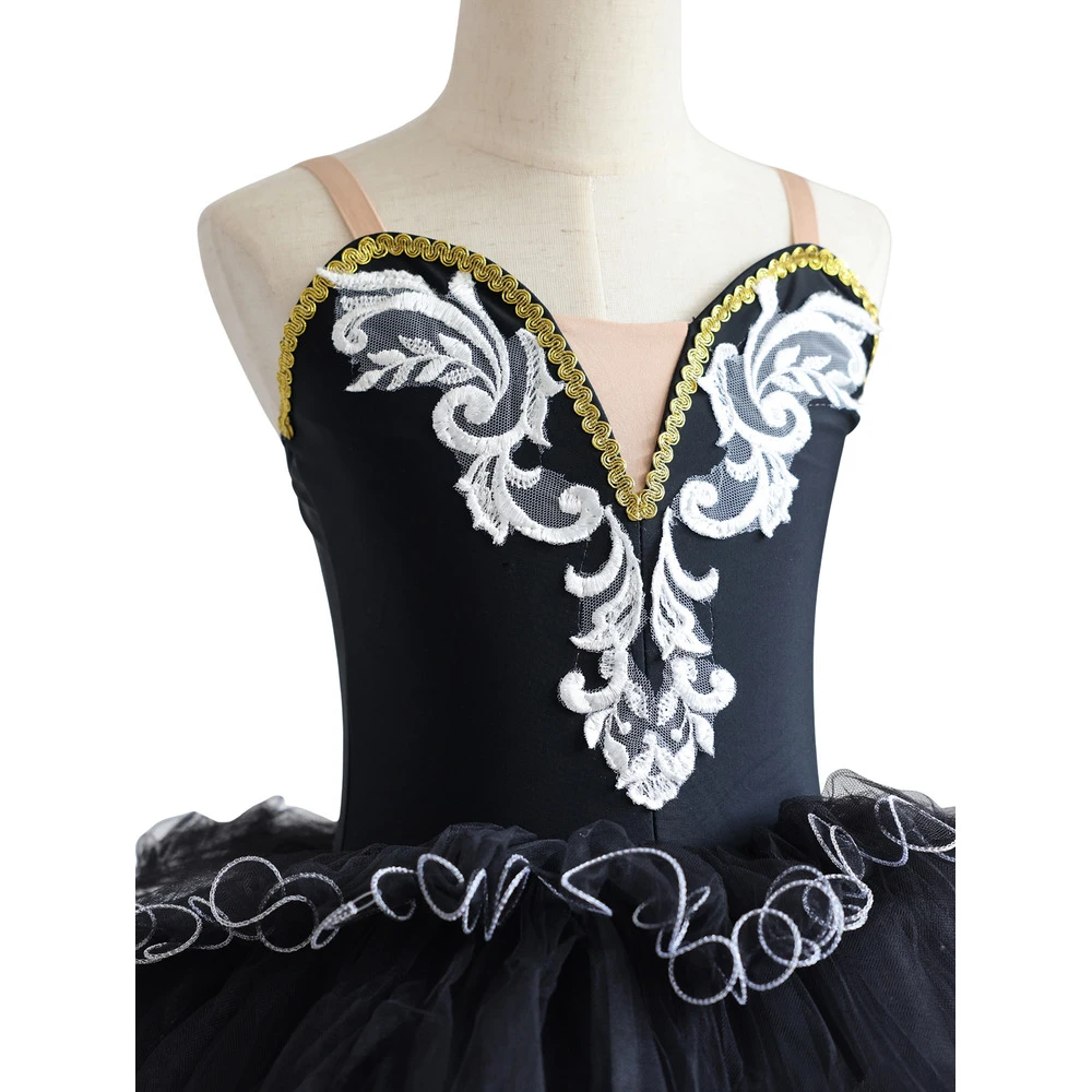 Gold Spitze M&auml;dchen Ballett Tutu Kleid Kinder B&uuml;hnenkost&uuml;m-ALP032
