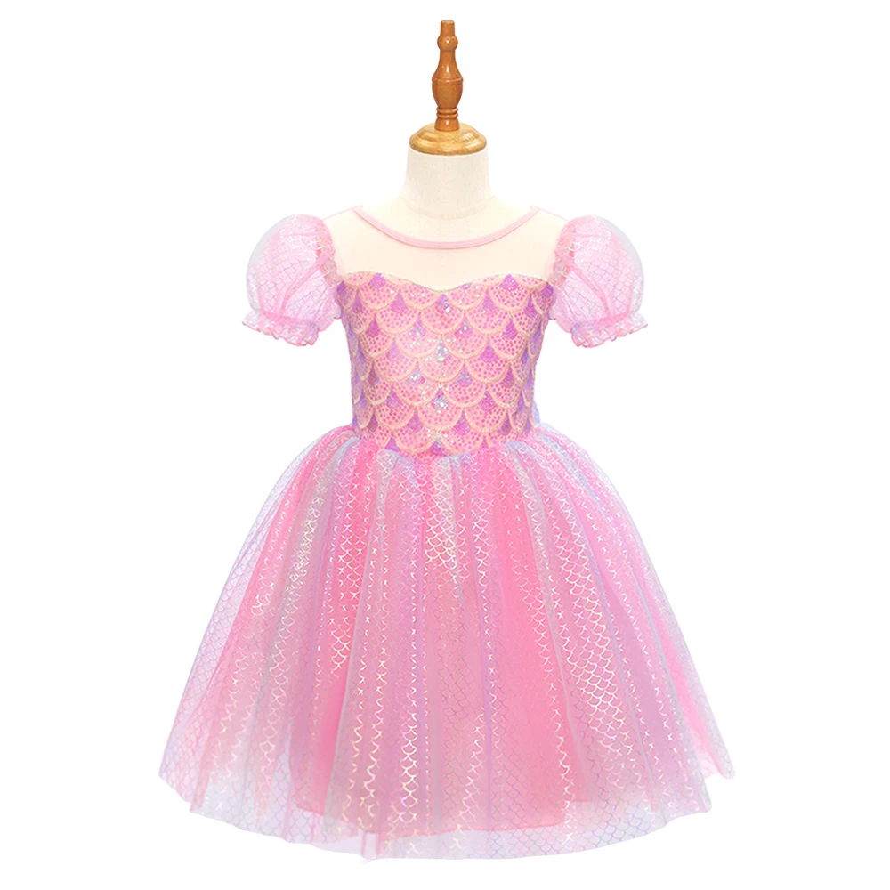 Rosa Meerjungfrau-Prinzessin f&uuml;r M&auml;dchen Dress-ALP0113