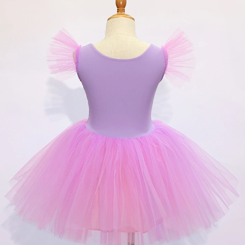 Rosa-lila Tutu-Kleid f&uuml;r M&auml;dchen, l&auml;ssiges Prinzessinnen-Kleid f&uuml;r Kinder Dress-ALP0107