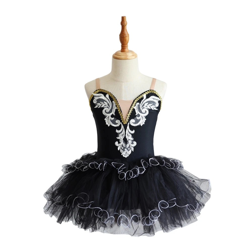 Gold Spitze M&auml;dchen Ballett Tutu Kleid Kinder B&uuml;hnenkost&uuml;m-ALP032
