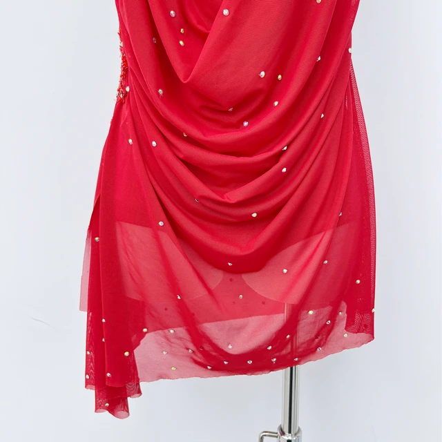 Rotes lyrisches Tanzkleid mit Neckholder | G0105