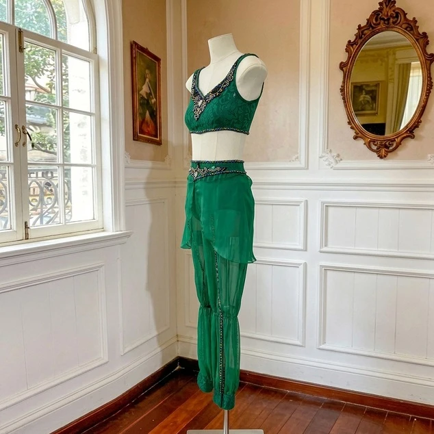 Gr&uuml;nes zweiteiliges Ballett-Outfit | R1312