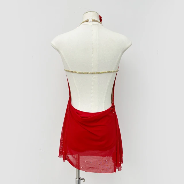 Rotes lyrisches Tanzkleid mit Neckholder | G0105