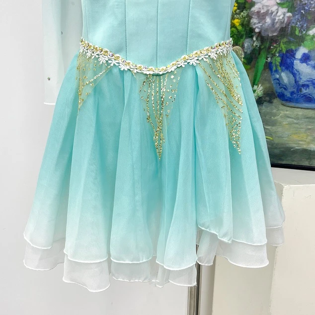 Mintgr&uuml;nes Ombre-Ballett-Kurzkleid | R1551