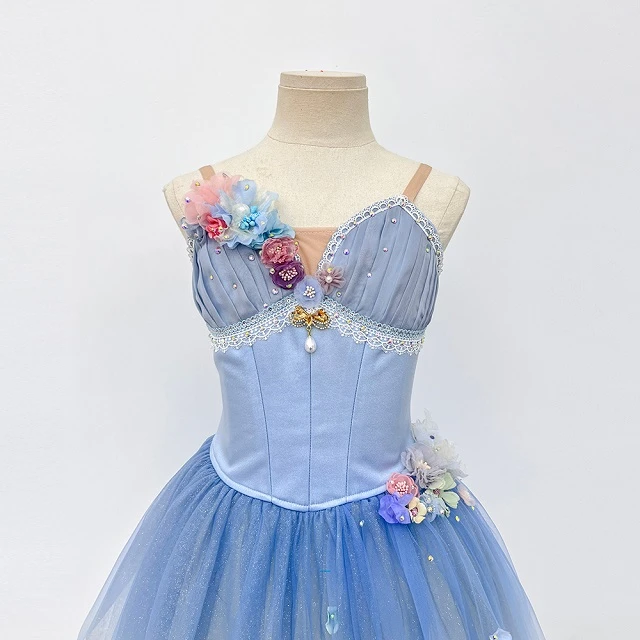 Blaues Ombre-Blumen-Ballett-Tutu-Kleid | R1328