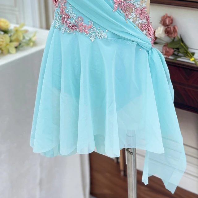 Himmelblaues florales Lyrical-Tanzkleid | R0978
