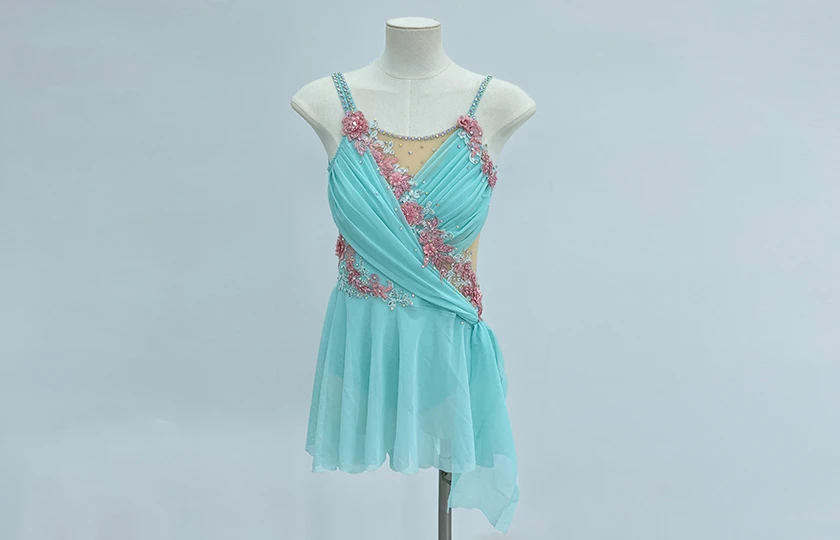 Himmelblaues florales Lyrical-Tanzkleid | R0978