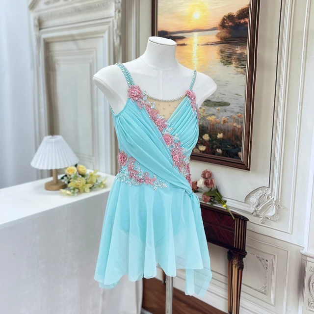 Himmelblaues florales Lyrical-Tanzkleid | R0978