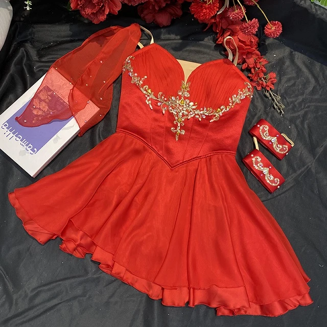 Rotes kurzes Ballettkleid &bdquo;The Talisman&ldquo; | R0697