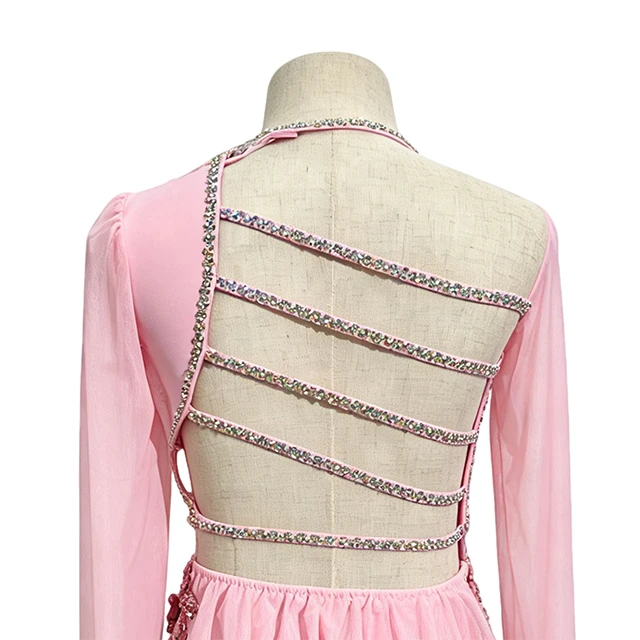 Pink Floral Asymmetrical Lyrical Dance Costume | BLC1370