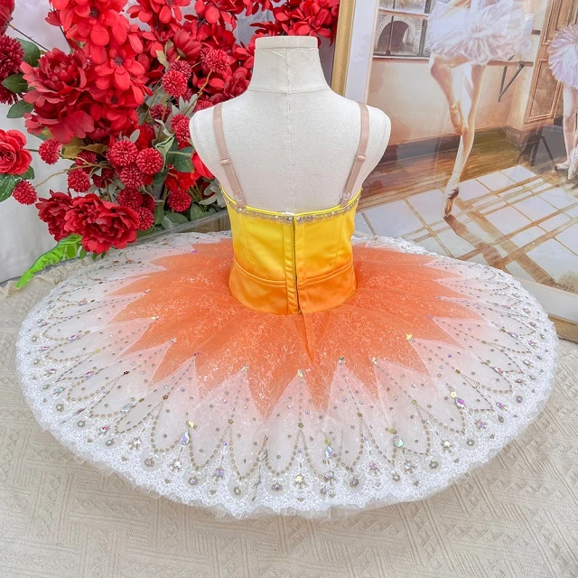 Yellow Orange Ombre Ballet Competition Pancake Tutu | T1504