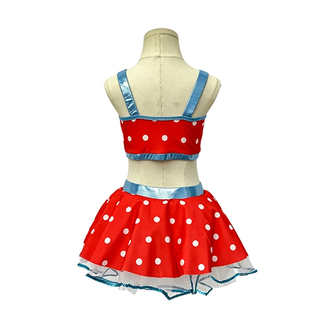 Girls Red Polka Dot 2 Piece Tap Dance Costume | XGZ0267