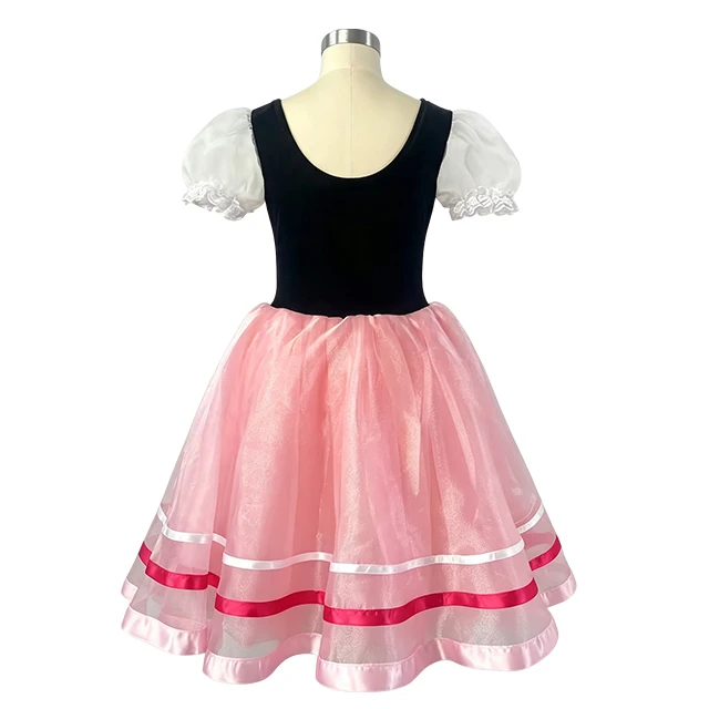 Girls Folk Style Pink Ballet Performance Dress | XGZ0254