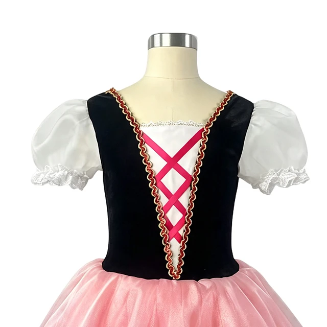 Girls Folk Style Pink Ballet Performance Dress | XGZ0254