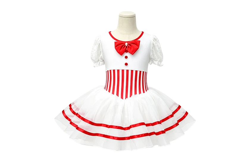 Red White Striped Girls Tap & Jazz Dance Tutu Dress | XGZ0294
