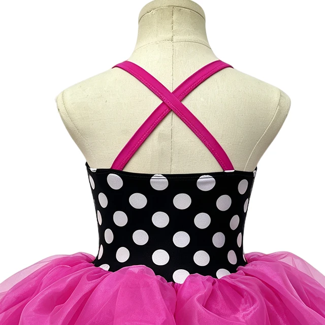 Black White Polka Dot Kids Tap & Jazz Dance Tutu Dress | XGZ0281