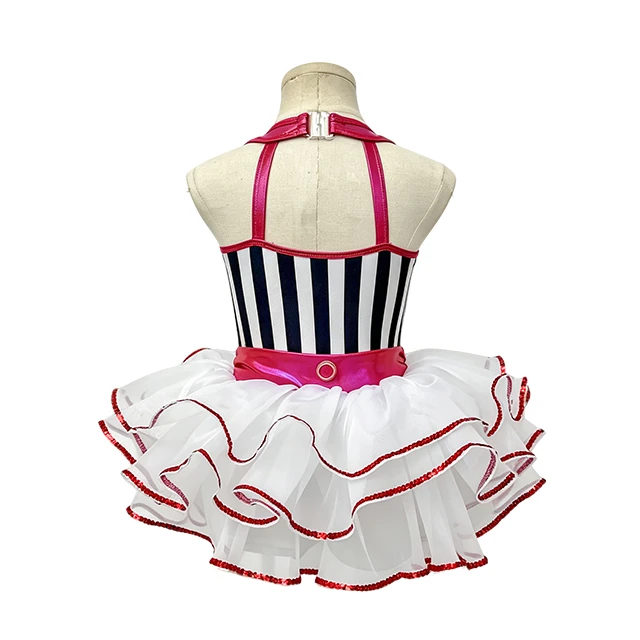 Striped Halter Tap & Jazz Dance Tutu Dress | XGZ0265