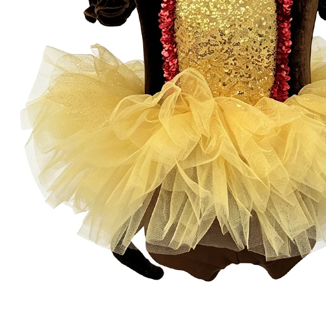 Brown Velvet Kids Monkey Ballet Tutu Dress with Tail | XGZ0297