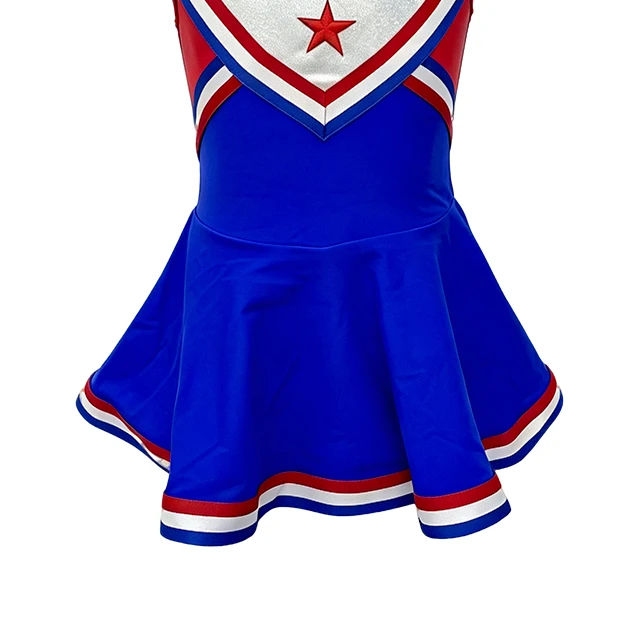 Girls Royal Blue Sleeveless Star Cheerleading Dress | XGZ0276