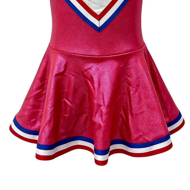 Girls Rose Red Sleeveless Star Cheerleading Dress | XGZ0278