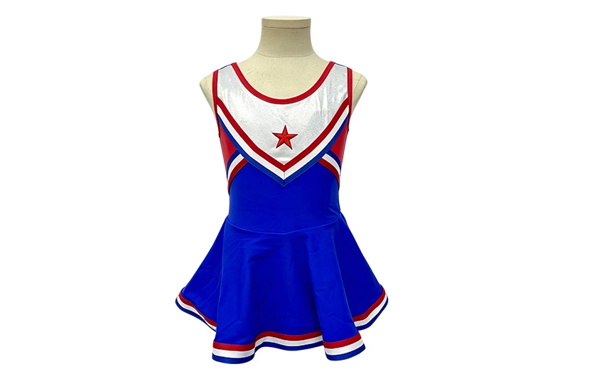 Girls Royal Blue Sleeveless Star Cheerleading Dress | XGZ0276