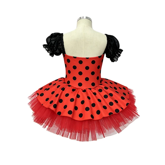 Red Ladybird Polka Dot Girls Ballet Tutu Dress | XGZ0044
