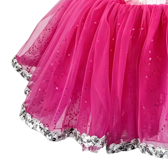 Fuchsia Crisscross Lace Girls Ballet Tutu Dress | XGZ0256