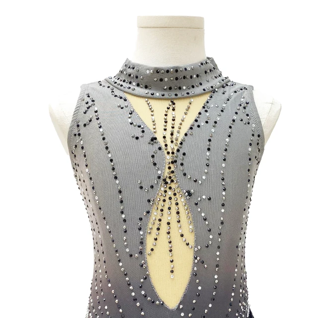 Blue Ombre Rhinestone Artistic Gymnastics Costume|AL-G24004