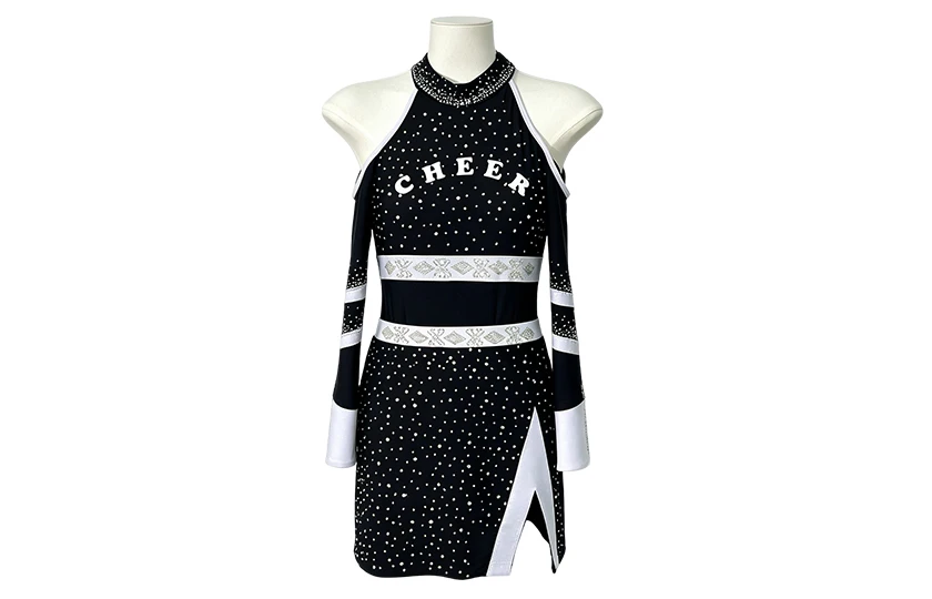 Black Rhinestone Cheerleading Uniform|BLC2467