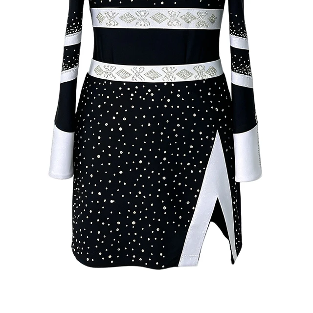 Black Rhinestone Cheerleading Uniform|BLC2467