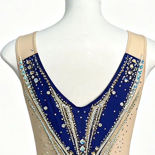 Royal Blue Rhinestone Rhythmic Gymnastics Leotard|BLC2447