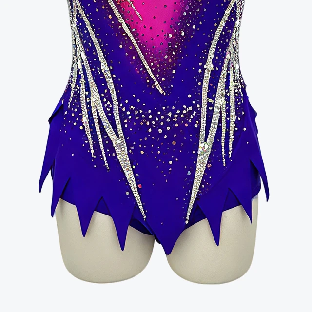 Gradient Color Rhinestone Gymnastics Figure Skating Leotard|G90
