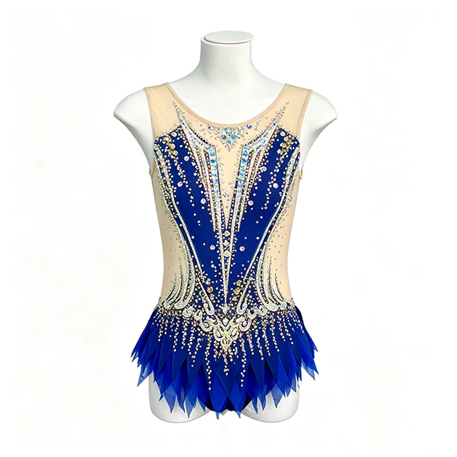 Royal Blue Rhinestone Rhythmic Gymnastics Leotard|BLC2447