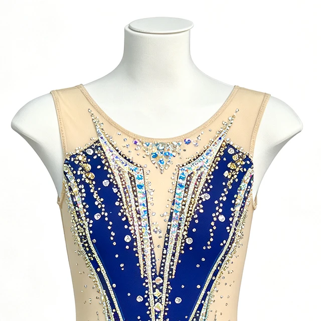 Royal Blue Rhinestone Rhythmic Gymnastics Leotard|BLC2447