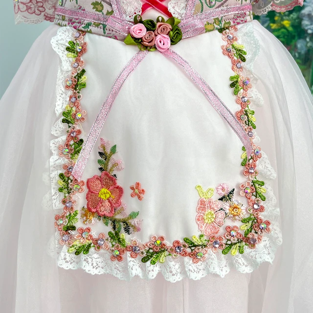 Pink Peasant Ballet Tutu Dress Floral Lace Off Shoulder Ballet Variation Performance Costume|BLC2592