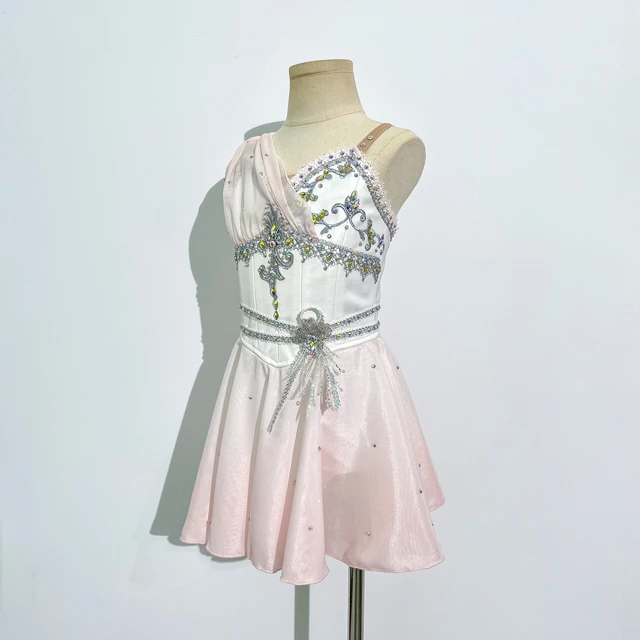 Pink White Cupid Ballet Performance Costume Rhinestones|BLC1854